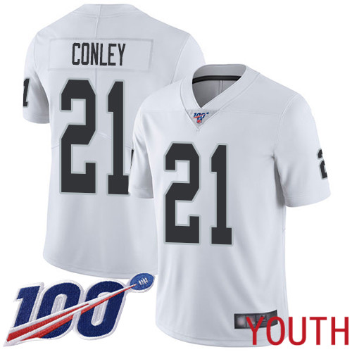 Oakland Raiders Limited White Youth Gareon Conley Road Jersey NFL Football 21 100th Season Vapor Jersey